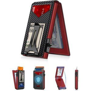 Wallet for Men RFID Wallet with Money Clip, Slim Pop Up Card Holder for 10-12